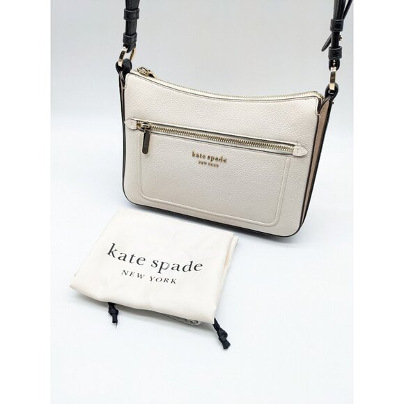 KATE SPADE NY Hudson pebbled leather small crossbody bag + Dust bag - Parchment - Picture 10 of 16